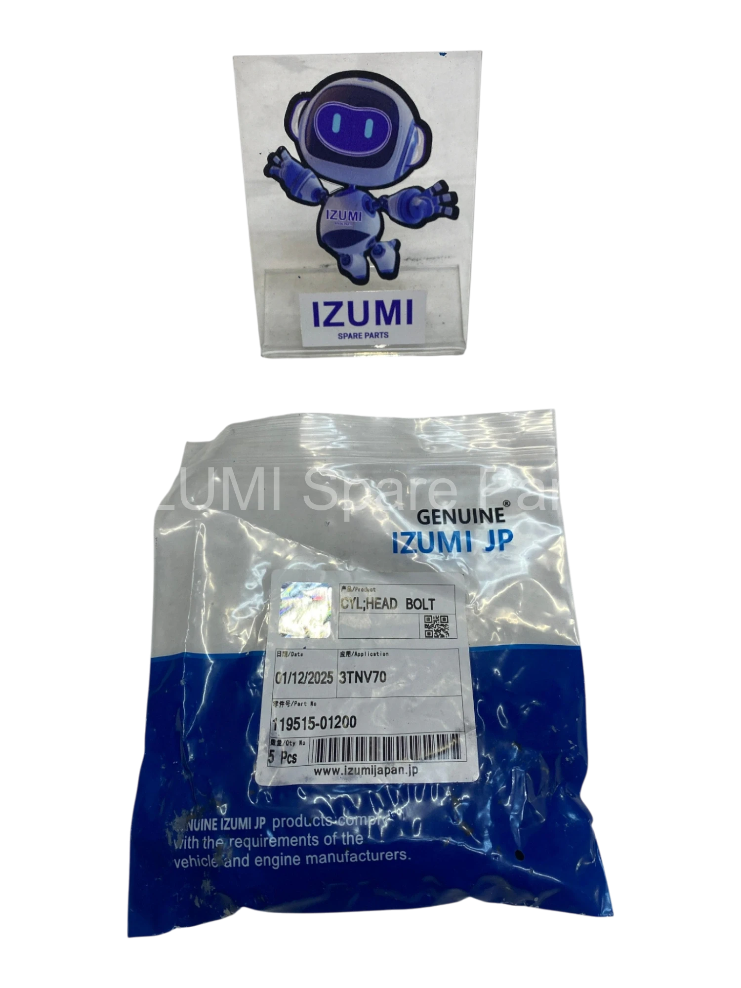 119515-01200 CYL Head Bolt - Resim 2